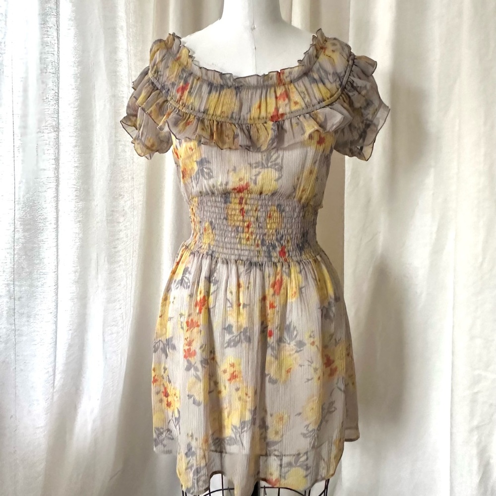 ASOS Sheer Floral Ruffle Dress - Picture 3 of 7